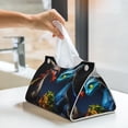 thumbnail image 6 of Fuzoiu Playful Colorful Dragons Flowers Print Tissue Box Cover, PU Leather Tissue Holder,Decorative Facial Paper Organizer for Bathroom Living Room Bedroom Countertop Office Desk Car Home, 6 of 7