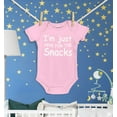 thumbnail image 3 of Shop4Ever I'm Just Here for the Snacks Funny Baby's Bodysuit Infant Cotton Romper 6 Months Pink, 3 of 5
