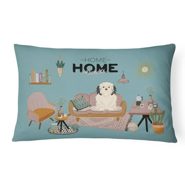 Carolines Treasures CK7864PW1216 Lowchen Sweet Home Canvas Fabric Decorative Pillow 12H x16W multicolor