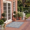 thumbnail image 4 of Safavieh Courtyard Nanda Botanical Indoor/Outdoor Area Rug, Blue/Natural, 2' x 3'7", 4 of 17