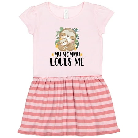 

Inktastic Cute Sloth My Mommy Loves Me Gift Toddler Girl Dress