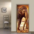 thumbnail image 5 of Elefante Paseo Al Aire Libre 77x200cm Etiqueta De La Puerta 3D Bodega Foto Mural Trompe l'oeil Calcomanías De Pared PVC Papel Pintado Impermeable Para Dormitorio Baño Cocina Decoración Pegatinas De Pu, 5 of 5
