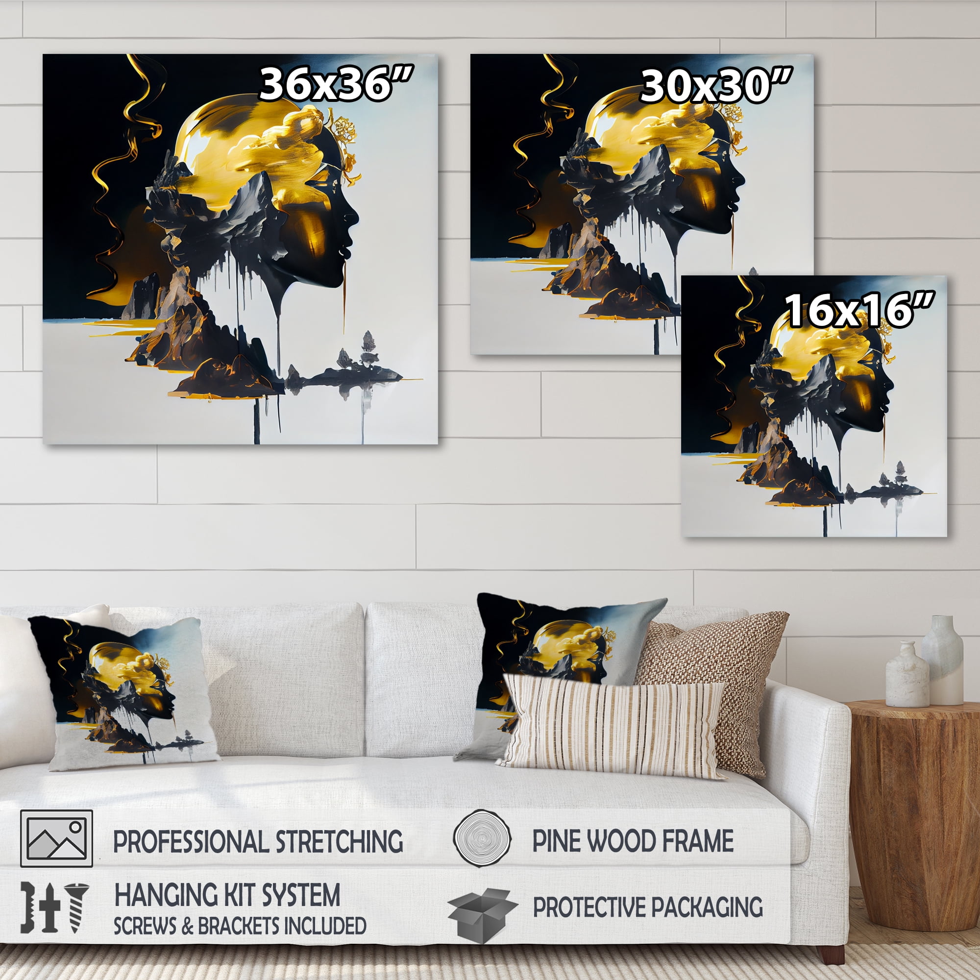 Designart Double Explosure Of Man Dream II Canvas Wall Art