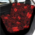 thumbnail image 6 of XYZCANDO Red Bow Spider Web 14 Pieces Auto Seat Covers Full Set Steering Wheel Cover Center Console Pad Seat Belt Covers Headrest Covers Cup Coasters for Most Cars SUVs Sedans, 6 of 7