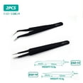 thumbnail image 1 of Stainless Steel Curved Straight Black Tweezer Nail Art Rhinestones Nipper Picking Tool Sequins Beads Making Tool Hand Tool Set Option 2, 1 of 6