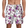 thumbnail image 2 of Picia Rose Flowers pattern Mens Swim Trunks with Compression Liner Stretch Beach Shorts Quick Dry with Zipper Pockets No-Chafing Board Shorts-Small, 2 of 9
