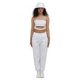 thumbnail image 2 of Pantalon Uni pour Femmes Grande Taille Tendance de Rue Estampage Doré Style Sport Cuir Brillant Legging Ample Performance Pantalon de Survêtement Petite pour Femmes Pantalon Décontracté Femmes Combinaisons Décontractées Grande Taille pour Femmes, 2 of 5