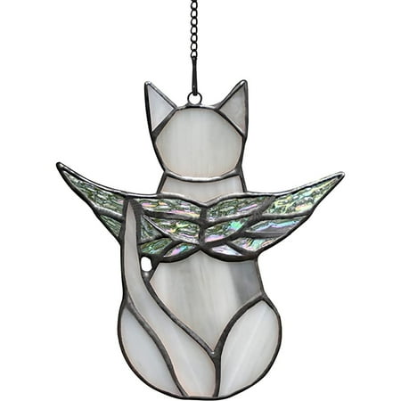 

HUAQUE Angel Cat Pendant Cartoon Design Acrylic Window Hanging Angel Wings Black Cat Suncatcher Decor Photography Prop