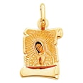 thumbnail image 2 of Ioka-14K Yellow Solid Gold Our Lady of Guadalupe Enamel Picture Religious Charm Pendant with 1.2mm Box Chain Necklace - 18", 2 of 4
