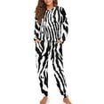 thumbnail image 4 of DISNIMO Zebra Stripe Print Pajama Sets for Women 2 Piece Long Sleeve Pj Sets with Long Pants Soft Comfy Sleepwear Nightwear Crew Neck Pjs Lounge Sets, M, 4 of 7