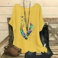 thumbnail image 1 of Fiudx Ropa de Mujer Blusas Superiores de Manga Corta con Cuello Redondo y Estampado I de Algodón y Lino para Mujer a La Moda, 1 of 4