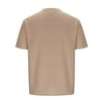 thumbnail image 6 of YLSDY Fashion Mens Casual Crewneck T-Shirts Short Sleeve Fashion Textured Pullover Tees Lightweight Loose Fit Solid Waffle T-Shirts Khaki XL, 6 of 7