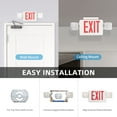 thumbnail image 3 of 1PK Red Exit Sign with Emergency Lights, Two Adjustable Square Heads LED Emergency Exit Light with Battery Backup, UL Listed, AC 120/277V, Commercial Emergency Lights Combo for Business, 3 of 7