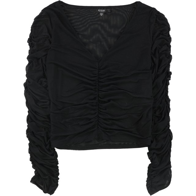 Blusa Guess Mujer Odette Mesh Pullover Negro X-Small