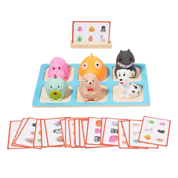 Juego de mesa de pensamiento animal para pequeños Juegos de clasificación sensorial Lindo PVC, suave, juguetes de aprendizaje para