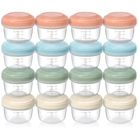 [Paquete de 16] Recipientes de plástico reutilizables VITEVER de 120 ml con tapas