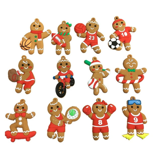 Gingerbread Decor Ornaments for Christmas Tree Decoration Hanging Charms for Holiday Home 24Pcs