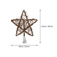thumbnail image 2 of UPOUART 2-Pack Rustic Wood and Wicker Star Tree Toppers, Christmas Tree Decorations for Holiday and Family Celebration Festivities, 2 of 8