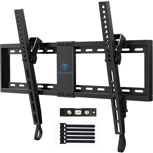 PERLESMITH Soporte de TV con certificación UL para la mayoría de televisores de 37 a 82 pulgadas, soporte de pared universal inclinable para TV se adapta a montantes de madera de 16 a 24 pulgadas con
