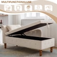 thumbnail image 5 of LEHZROAJ Velvet Chaise Lounge Indoor with Storage, Tufted Lounger Chair with Support Pillow, Long Sleeper Sofa for Bedroom, Living Room, Beige, 5 of 11