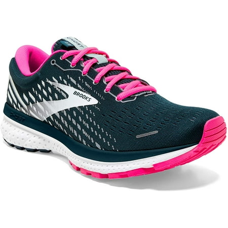 Brooks Womens Ghost 13 Running Shoe - Reflective Pond/Pink/Ice - 9.5