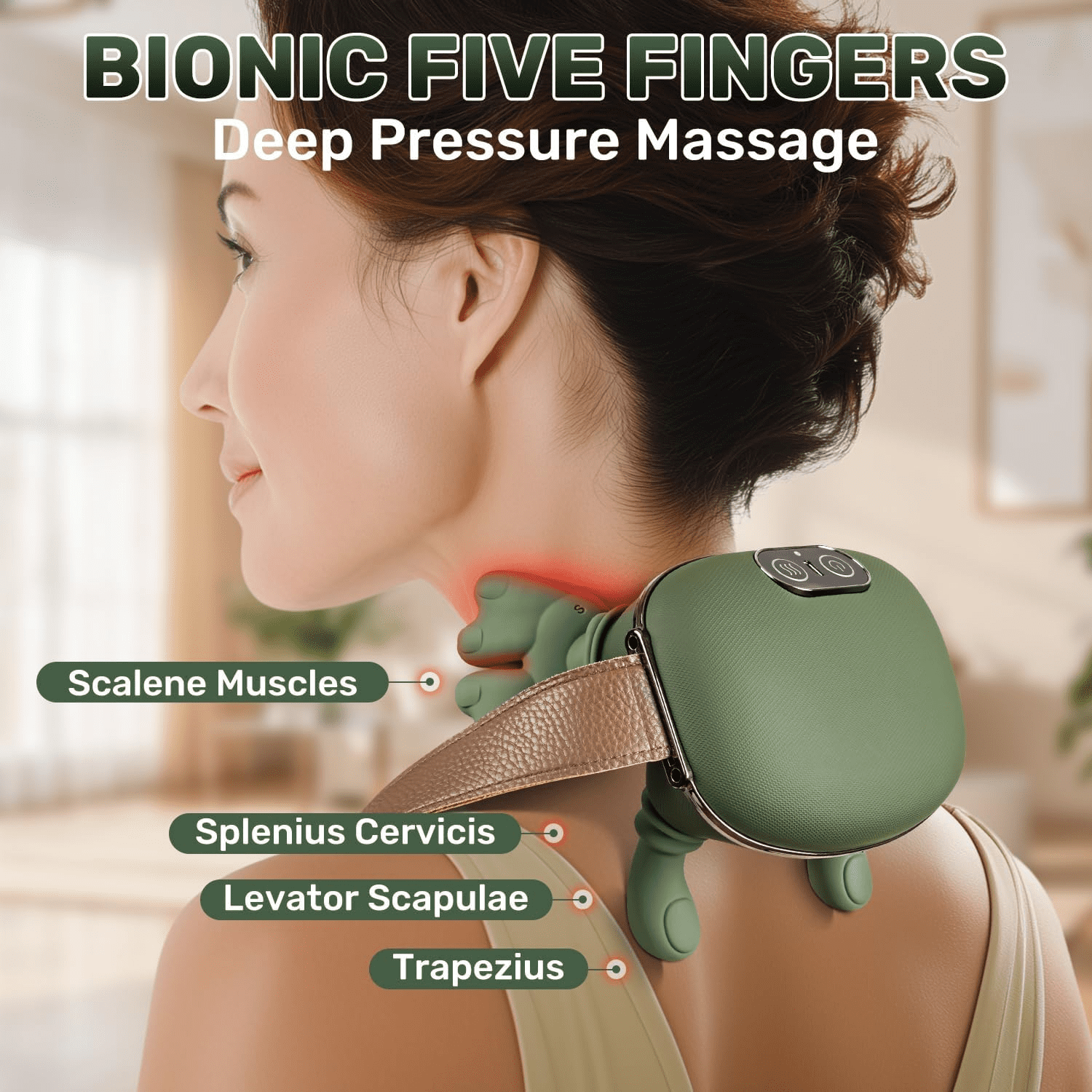6D Hand-Simulated Heating Massager, with Deep Kneading for Neck, Shoulder Trapezius, Shoulders, And Legs - Perfect Gift for Seniors