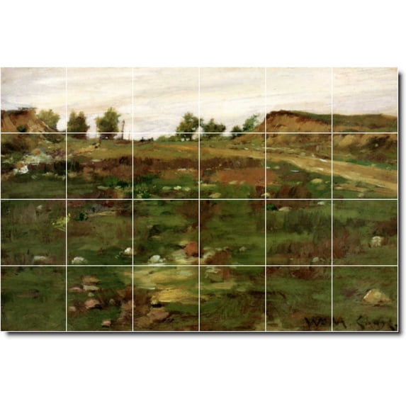 Ceramic Tile Mural-William Chase Country Painting 394. 36" w x 24" h using (24) 6 x 6 ceramic tiles