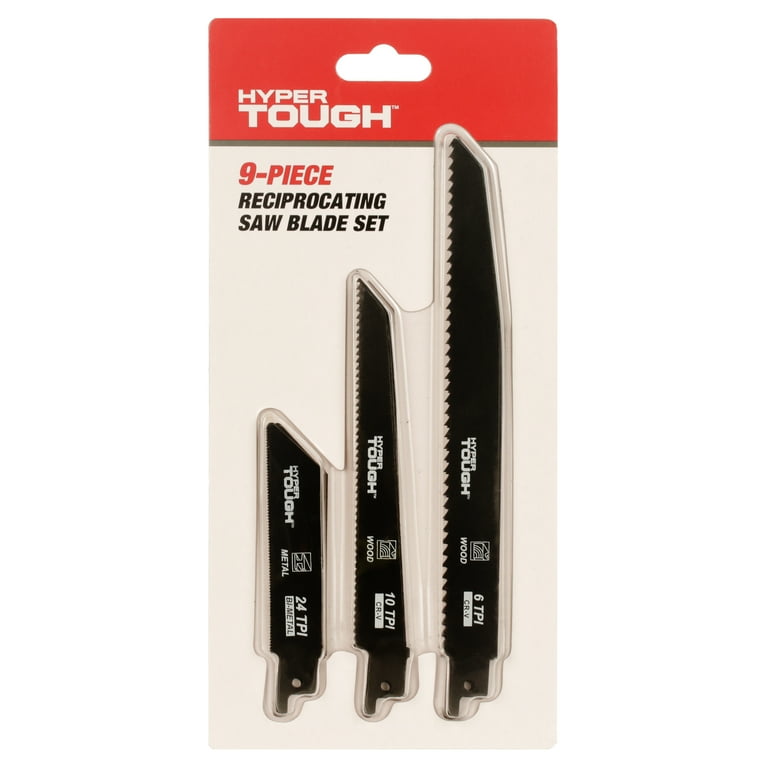 Hyper Tough 9-Piece Reciprocating Saw Blades, Steel Material
