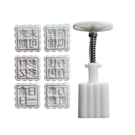 

KUFptva Hand Pressure Moon Cake Molds Characters Pattern Cookie Stamp Moon Cake Maker Festival making Cookie Pastries Tool