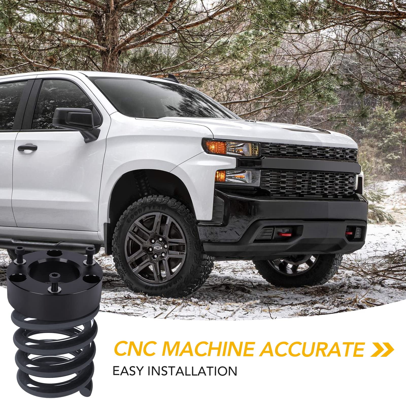 Furvclv 2" Ram 1500 Leveling Lift Kits - 2 Inch Front Strut Spacer Suspension Lift Kit Lift Spacers for 2006-2021 Ram 1500 (4WD Only), 2005-2011 Dakota (2WD Only), 2006-2009 Raider