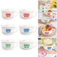 thumbnail image 2 of Japanese Style Ceramic Ramen Noodles Bowl With Lid Large Capacity 1100ml Cartoon Print Design And Rotating Timers For Family Dorms Office Use Red, 2 of 4