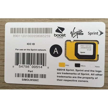 Sprint SIM Activation Kit - Read Description For Compatible Devices