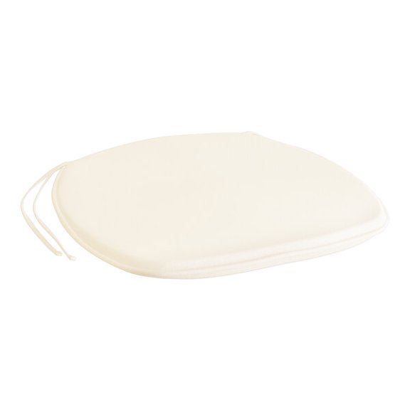 Canvas Tie Back Cross Back Chair and Bar Stool Seat Cushion in Ivory Linen