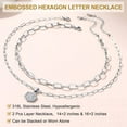 thumbnail image 3 of KeyStyle Layered Initial Necklace for Women Stainless Steel Layered Paperclip Link Chain Set Alphabet Letter Pendant Necklaces Birthday Valentines Jewelry Gifts for Girlfriends Wife, 3 of 10