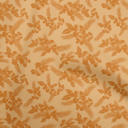 oneOone Viscose Chiffon Yellow Fabric Tropical Fabric For Sewing Printed Craft Fabric By The Yard 42 Inch Wide