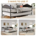 thumbnail image 4 of Heavy Duty Metal Sofa Bed Frame with Headboards, Steel Slats Support, 4 of 9