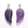 thumbnail image 4 of 10pcs Natural Amethyst Pendants Wing Platinum 29x15x6mm Hole: 4mm, 4 of 6