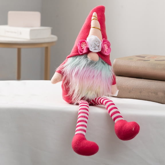 Pink Plush Gnome Ornament, Long-Legged Plush Doll Decorative Toy, Shelf Desktop Decoration For Teens & S, Window Display Stuffed Toy For Room Decor, Plush Gnome Ornament Gift