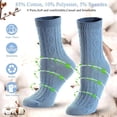 thumbnail image 2 of 6 Pack Womens Crew Socks,Size 6-11,Casual Knit Cotton Comfy Breathable Cool Dress Socks for women girl and teens(6 Beige), 2 of 6
