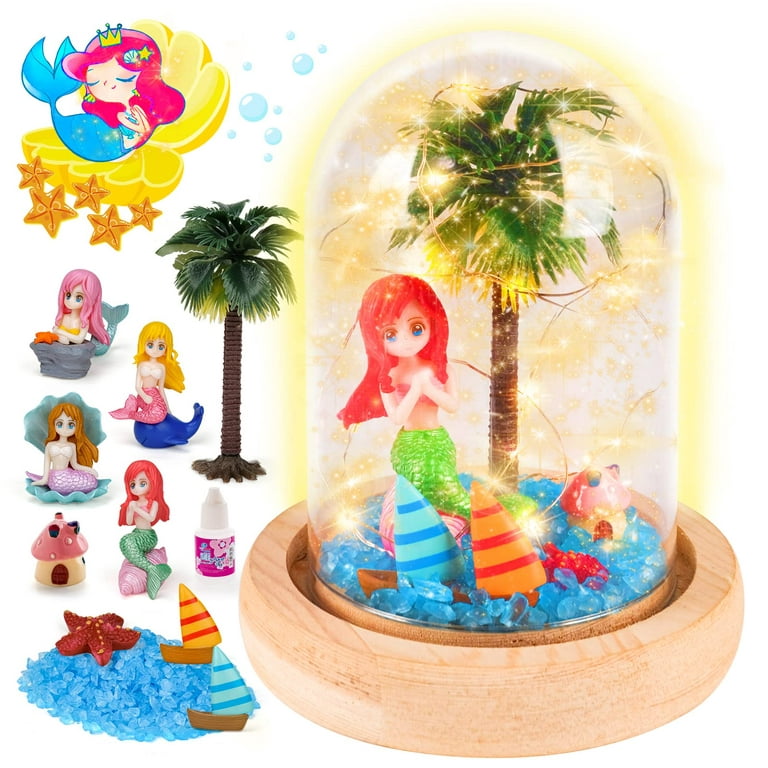 Arts and Crafts Kits for 6-9 Year Old Girls, Kids Gift for Girl Age 7 8 9  10 Light Up Mermaid Toys Birthday Present for Girl Boy Kid 5-11 Year Old DIY