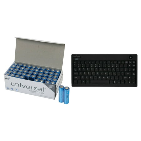 Adesso WKB-3100UB Wireless Mini Trackball Keyboard & UPG AA 50