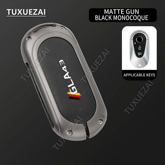 For Mercedes Benz GLA43 Car Key Case Zinc Alloy Leather C 3 buttons Car Key Shell G500 GLA GLB GLC ML GLK