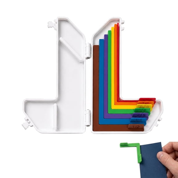 7 Pcs L-Shaped Alignment Guides with Case, Color-Coded Border Spacers for Scrapbooking & Card Making, 1/16 to 1/2 Inch