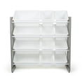 thumbnail image 4 of Humble Crew Kids Toy Storage Organizer with 12 Plastic Storage Bins, Grey Wood Grain/White, 4 of 6