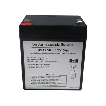 12V 5AH Replacement Battery for Power Patrol WITH CHARGE