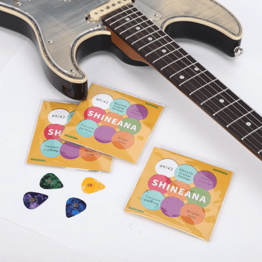 3-Pack Economy Bundle: Electric Guitar Strings - Nickel-Plated High-Carbon Steel, Longest-Lasting Bright Tone & Comfortable Feel, 6-String Set (Light 9-42)