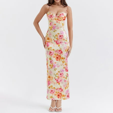 

Bxingsftys Fashion Women Beach Long Dress Bodycon Sleeveless Dress Elegant Split Party Club