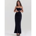 thumbnail image 4 of Women'S Bodycon Dress with A Cinched Waist Strapless Design Off-the-Shoulder Style with Boning Black L, 4 of 9