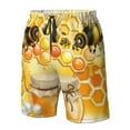 thumbnail image 5 of Kll Honey Bee Men'S Casual Summer Beach Shorts Hawaiian Shorts With Pockets-Medium, 5 of 9