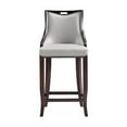 thumbnail image 3 of Manhattan Comfort Emperor 27" Faux Leather Counter Stool in Light Gray, 3 of 11